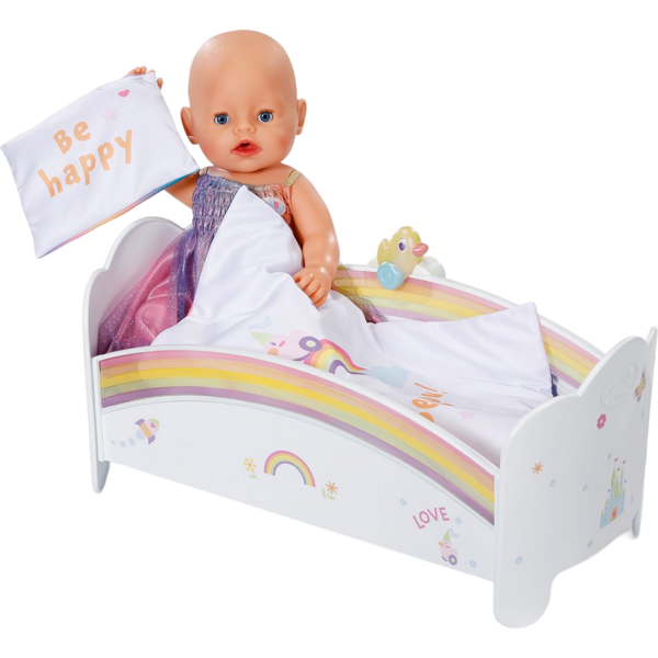 Ліжечко для ляльки Baby born Сон на веселці (звук, світло, з постільною білизною) - Pampik