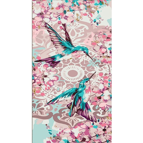 Набір для розпису по номерах Strateg Пара колібрі 50х25 см (WW236) - Pampik