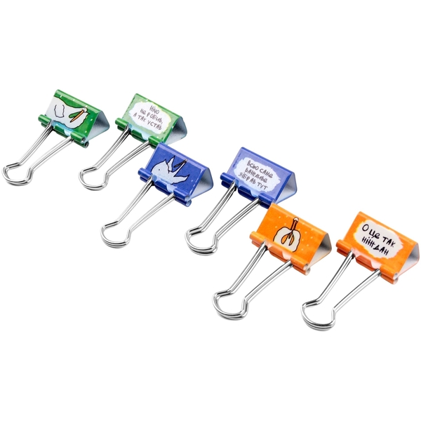 Біндери в наборі Yes Гусь 25 мм 6 шт. (140188) - Pampik - 2