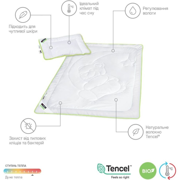 Набір дитячий Sonex з тенцелем легкий : ковдра 110х140 см + подушка 40х55 см (SO102131) - Pampik - 4
