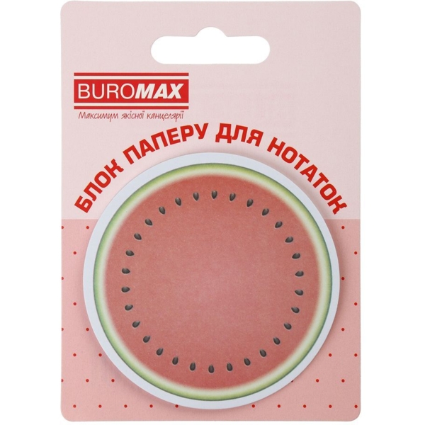 Блок бумаги для заметок Buromax Fruits с клейким слоем 70х70 мм 30 листов в ассортименте (BM.2381-75) - Pampik - 3
