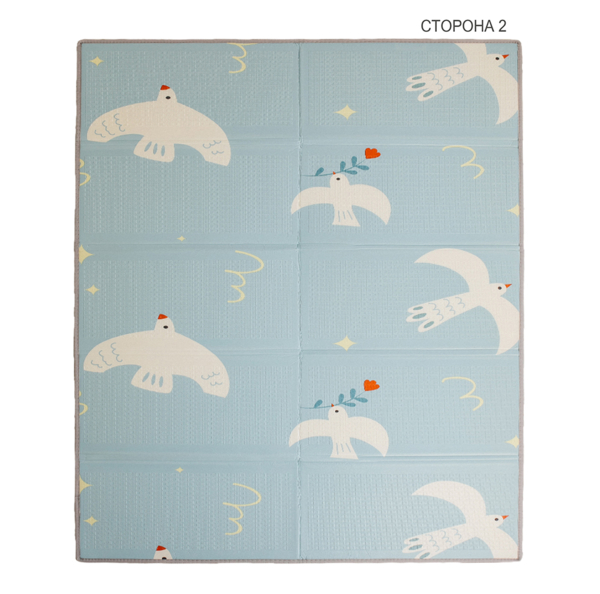 Детский двусторонний складной коврик Poppet Зимняя ночь и Птица мира, 200х150x1 см (PP024-150H) - Pampik - 3