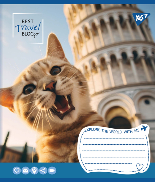 Набір зошитів Yes Best travel blogger А5 в клітинку 24 аркуші 20 шт. (67012) - Pampik - 4