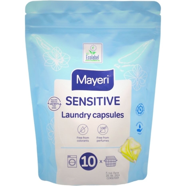 Гель-капсулы для стирки Mayeri Sensitive 10 шт. - Pampik