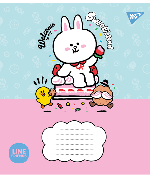 Набор тетрадей Yes Line Friends. Sweetieland А5, в клетку, 12 листов, 25 шт. (766921) - Pampik - 3