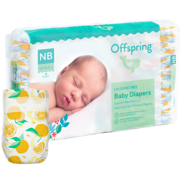 Підгузки на липучках Offspring Tangy Orange 1 (до 4 кг), 56 шт. - Pampik