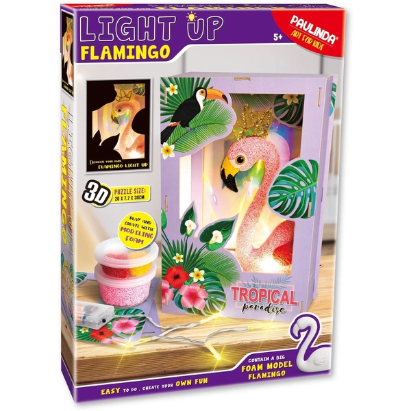 Набір для творчості 3D Paulinda Сяючий фламінго (072793-5) - Pampik