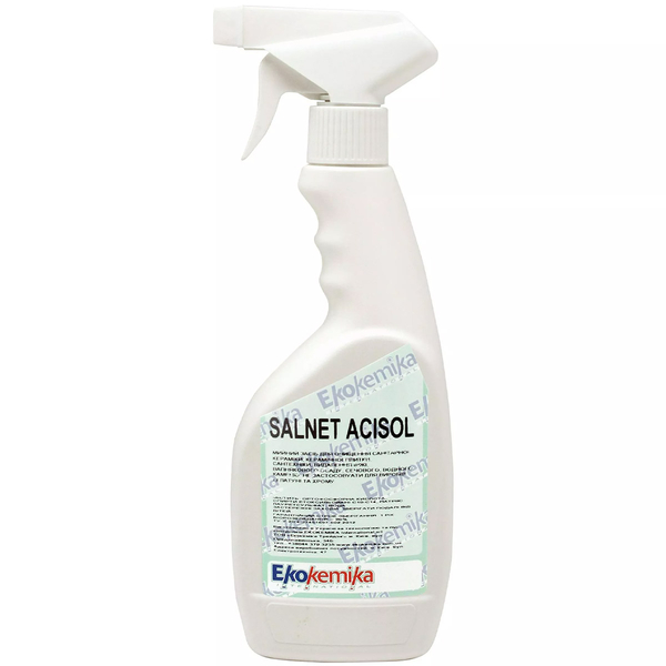 Засіб для видалення вапнякового нальоту, іржі та мильних відкладень Ekokemika Salnet Acisol 500 мл - Pampik