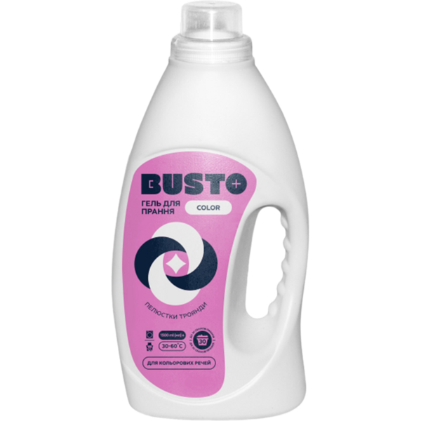 Гель для прання Busto Color Пелюстки троянди, 1.5 л - Pampik
