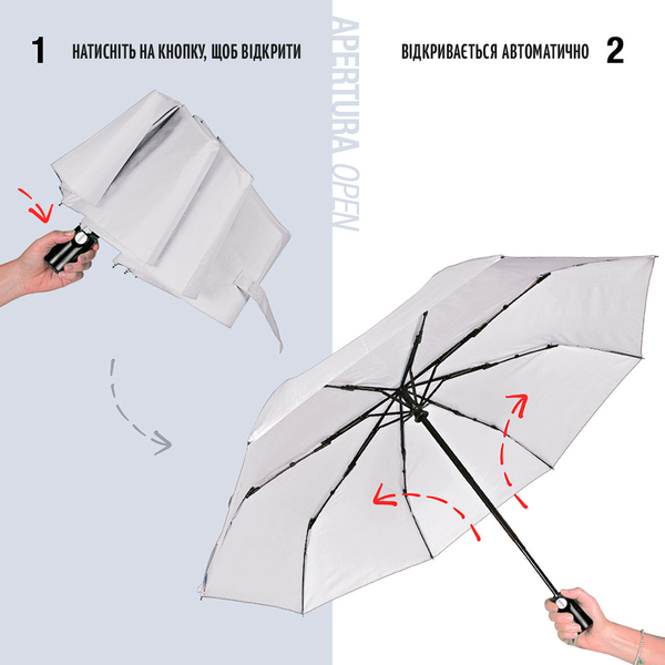 Парасолька Perletti Ombrelli складана автоматична біла (96007-04) - Pampik - 5