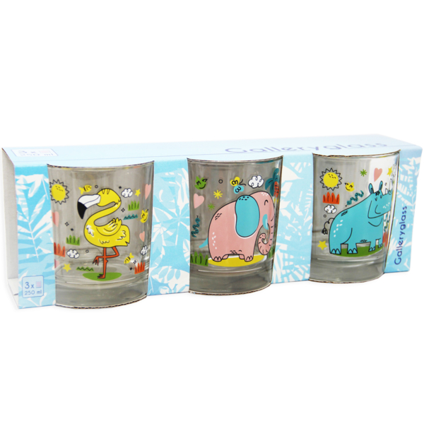 Стаканы Galleryglass Chile Зоопарк, низкие, 250 мл, 3 шт. (86005472) - Pampik