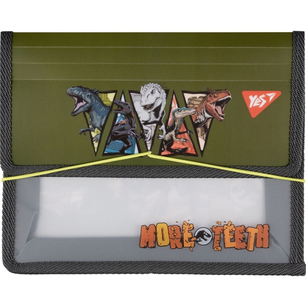 Папка для тетрадей Yes Jurassic World пластиковая, на резинке, В5, хаки (492213) - Pampik