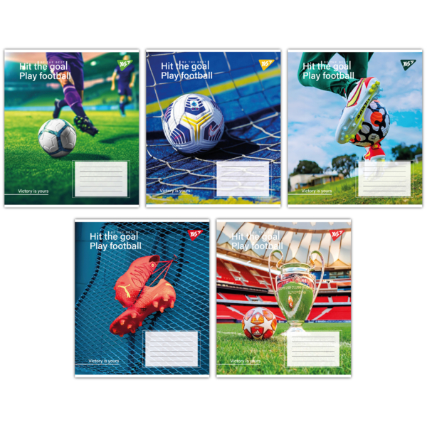 Набор тетрадей Yes Hit the goal А5 в клетку, 24 листа, 20 шт. (67290) - Pampik