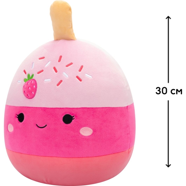М'яка іграшка Squishmallows Полуничний кейк-поп Пама, 30 см (SQCR06573) - Pampik - 6