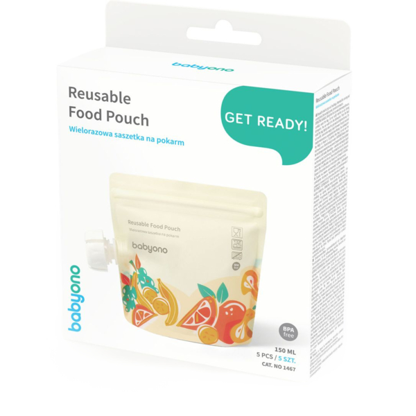 Харчові пакети BabyOno, багаторазові, 150 мл, 5 шт. - Pampik