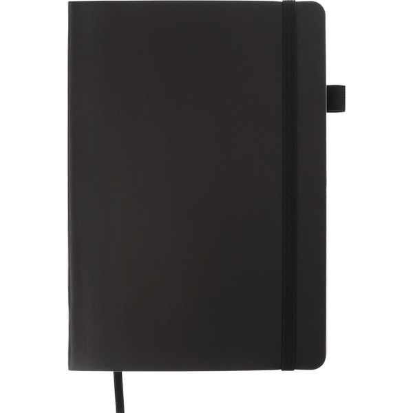 Блокнот діловий Buromax Logo2U Brief А5 96 арк. в крапку обкладинка штучна шкіра чорний (BM.295304-01) - Pampik