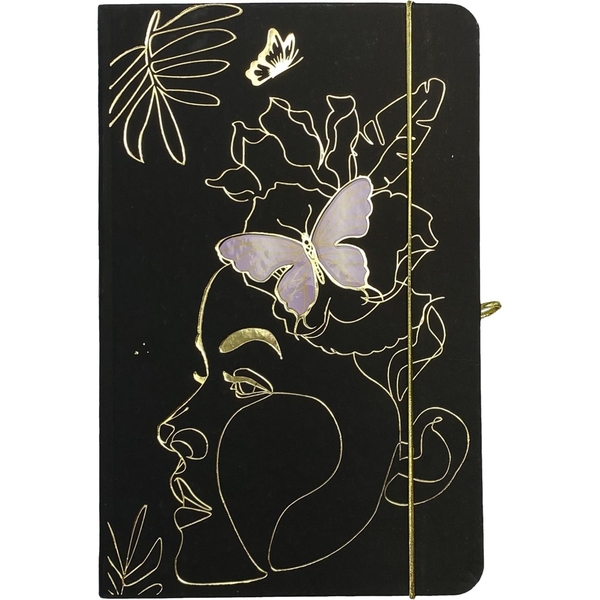 Книга записна Buromax Lady в клітинку 207х136 мм на резинці чорна 96 аркушів (BM.255106-01) - Pampik