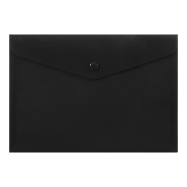 Папка-конверт на кнопці Buromax А4, матовий пластик, чорний (BM.3925-01) - Pampik