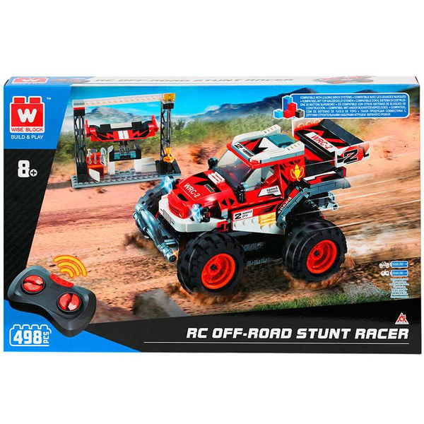 Машинка-конструктор делюкс на дистанционном управлении Wise Block Вездеход 498 деталей (EU389118) - Pampik