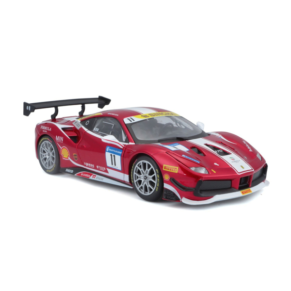 Автомодель Bburago Ferrari 488 Challenge 1:24 червоно-чорна (18-26308) - Pampik - 5