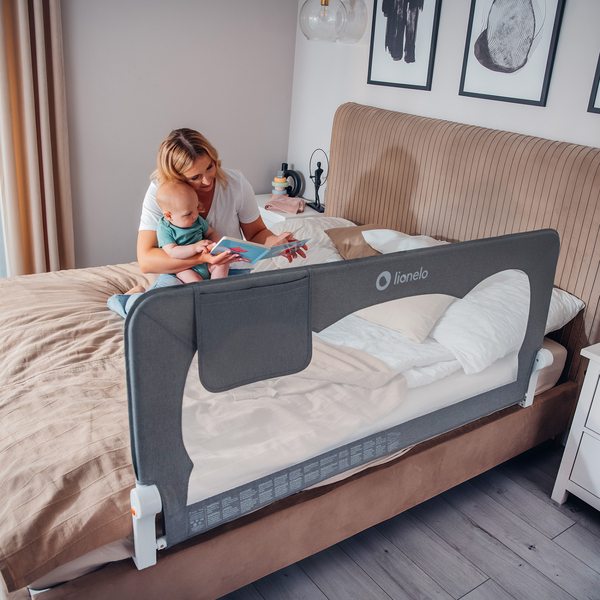 Захисний бар'єр для ліжка Lionelo Hanna Beige melange - Pampik - 6