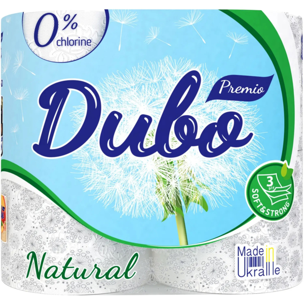 Туалетний папір Диво Natural, тришаровий, 4 рулони - Pampik