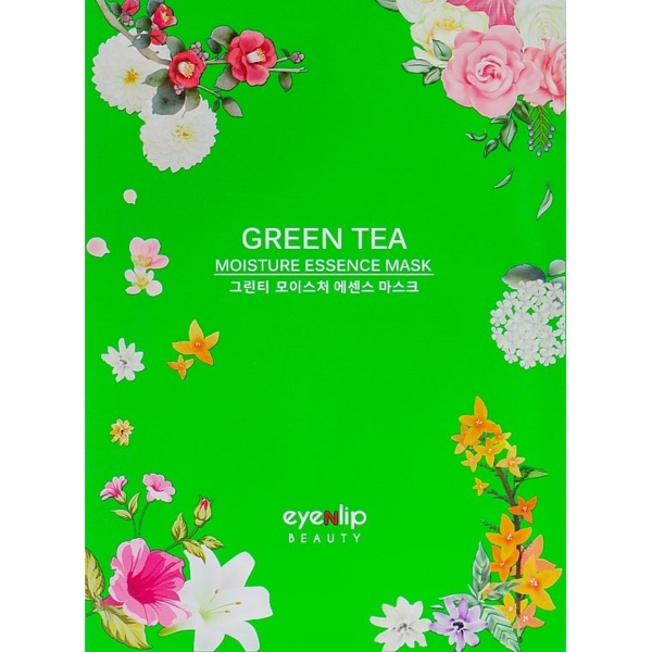 Тканинна маска для обличчя Eyenlip Green Tea з екстрактом зеленого чаю, 10 шт. - Pampik