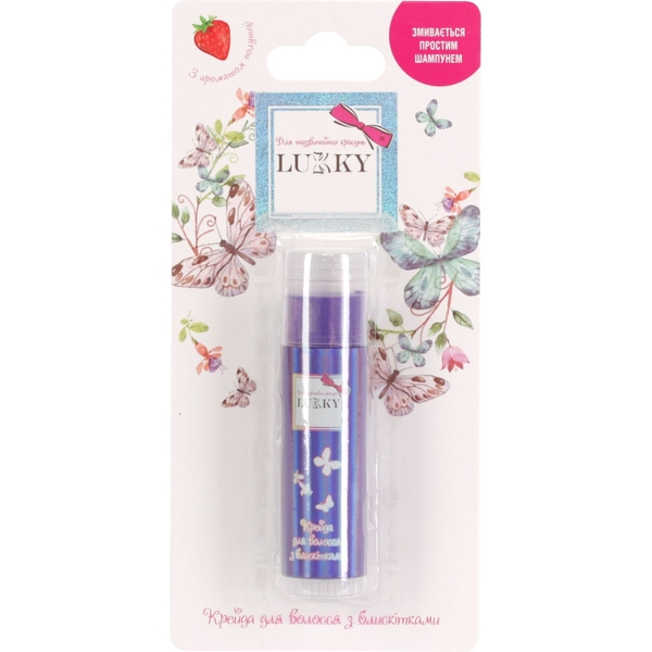 Детский мел для волос Lukky с блестками фиолетовый (T18858) - Pampik