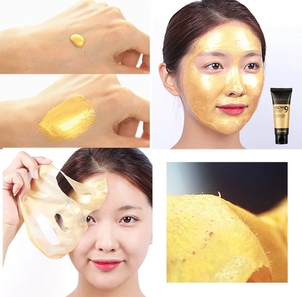 Маска-пленка для лица Medi-Peel Glow 9 24K Gold Mask Pack с золотом и пептидами 100 мл - Pampik - 2