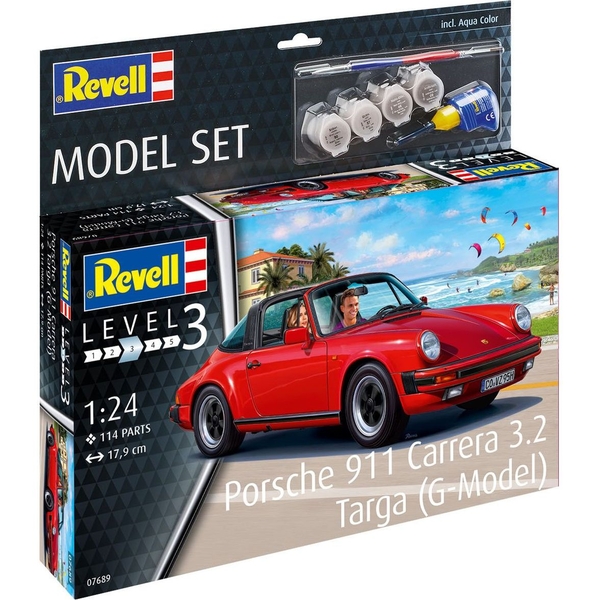 Сборная модель Revell Автомобиль Porsche 911 Carrera 3.2 Targa, уровень 3, масштаб 1:24, 114 деталей (RVL-67689) - Pampik - 2