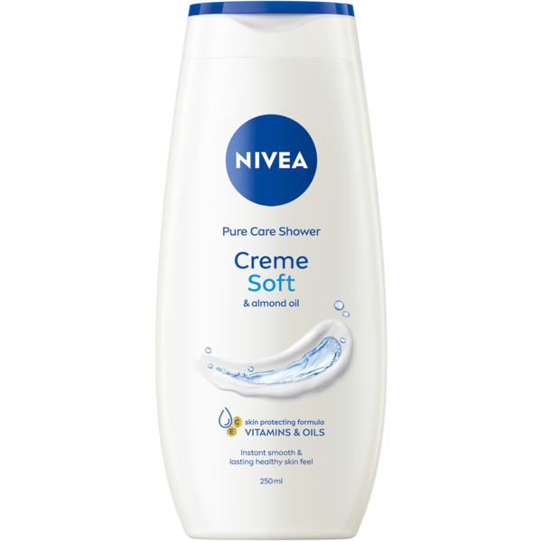 Гель-догляд для душу Nivea Creme Soft та мигдалева олія, 250 мл - Pampik