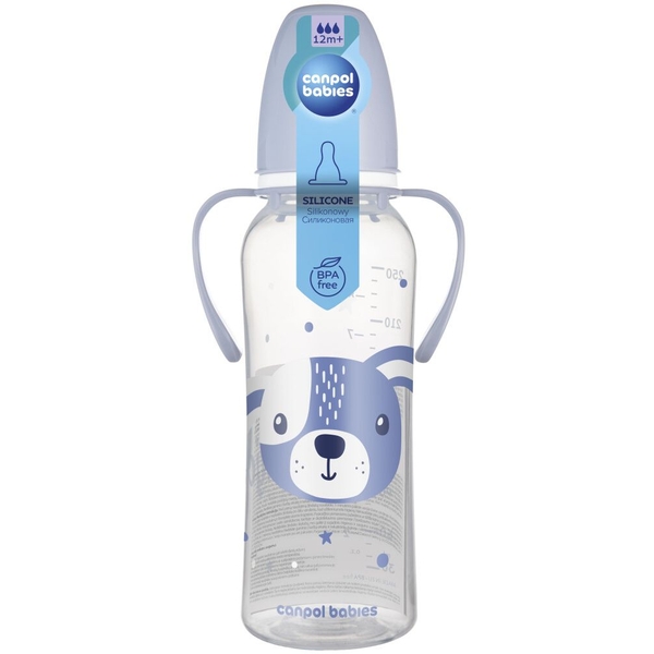 Пляшечка Canpol Babies Cute Animals, 250 мл. (11/845_blu) - Pampik - 3