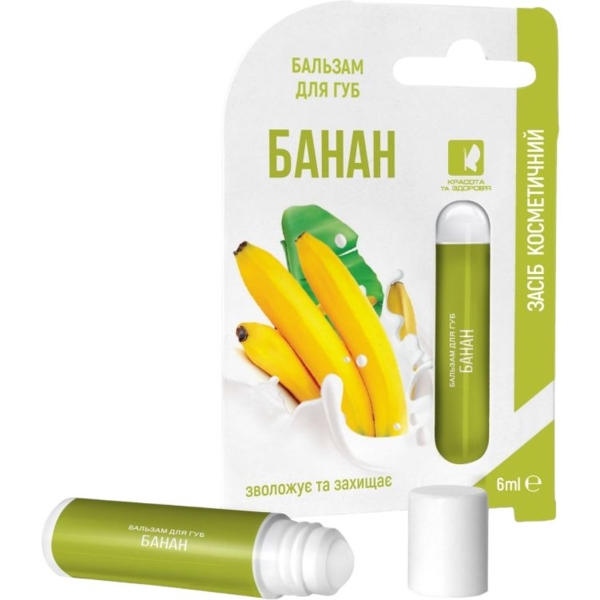 Бальзам для губ Enjee Банан, роликовый, 6 мл - Pampik