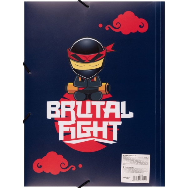 Папка Yes Ninja A4 на резинке, синяя (492218) - Pampik - 2