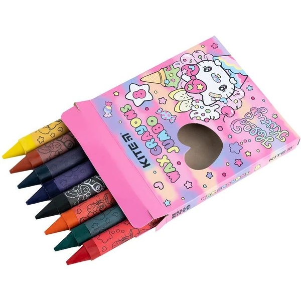 Мел восковой Kite Jumbo Hello Kitty, 8 шт. (HK24-076) - Pampik - 2
