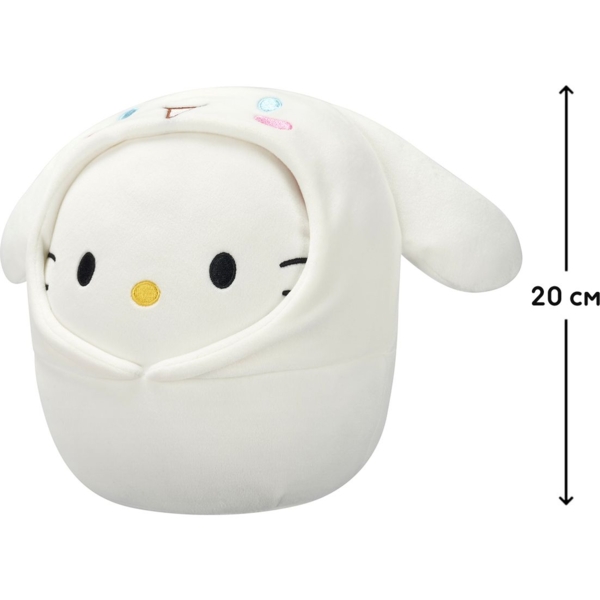 М'яка іграшка Squishmallows Hello Kitty Хелоу Кітті в образі Сіннаморолл, 20 см (SQSN00389) - Pampik - 12