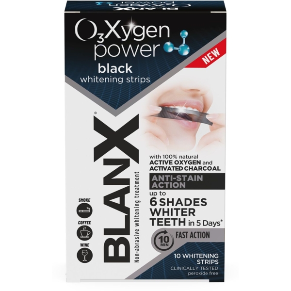 Відбілюючі стрічки BlanX Oxygen Power з активованим вугіллям, 10 шт. - Pampik