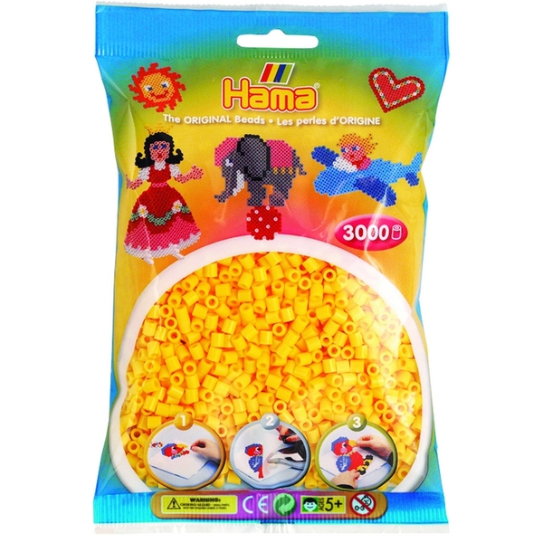 Термомозаїка Hama Midi Набір жовтих намистин, 3000 шт. (HM-201-03) - Pampik