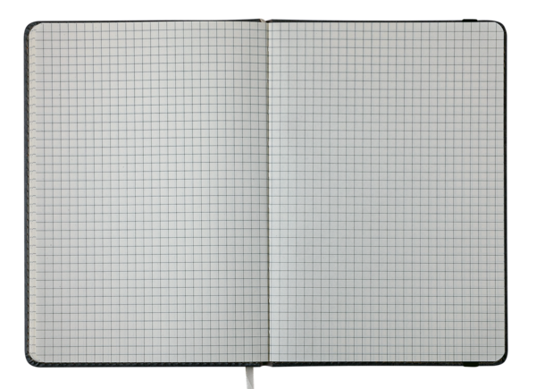 Блокнот деловой Buromax Unique А5,96 л. в клеточку, обложка искусственная кожа, черный с оранжевым (BM.295107-01) - Pampik - 4