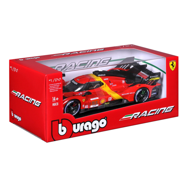 Автомодель Bburago Ferrari 499P LMH 1:24 червоно-чорна (18-26309) - Pampik - 9