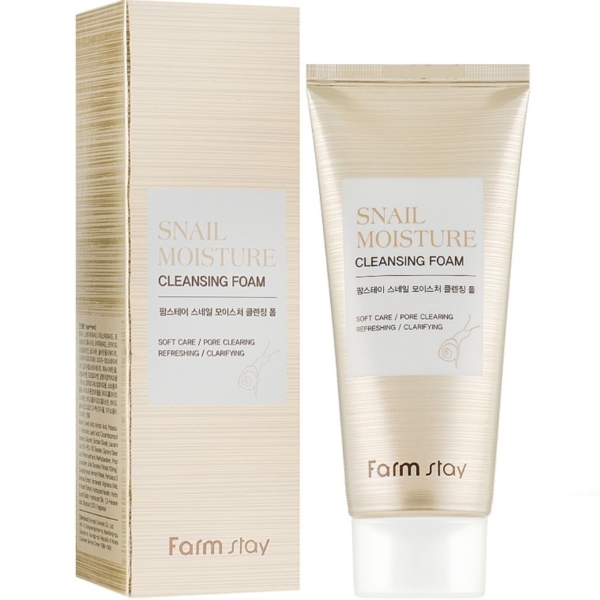 Пенка для умывания FarmStay Snail Moisture Cleansing Foam увлажняющая с муцином улитка 100 мл - Pampik