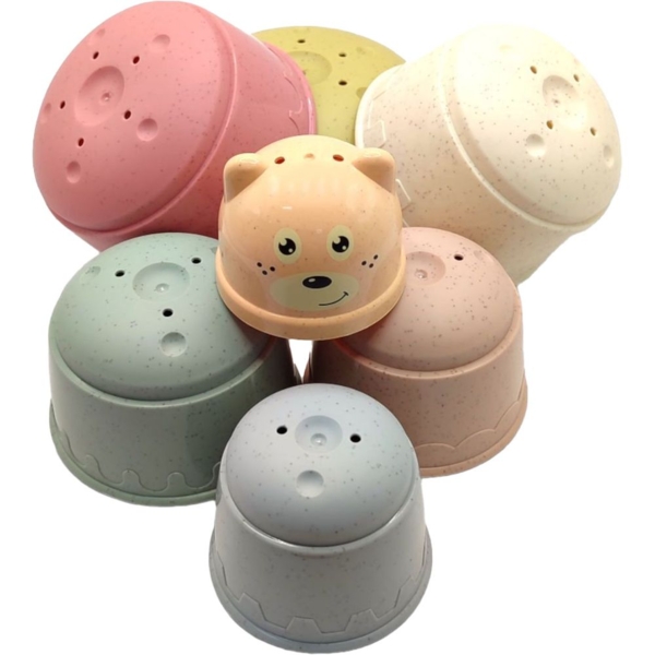 Набор игрушек для купания Bibi Toys Пирамидка 7 элементов (760813BT) - Pampik - 3