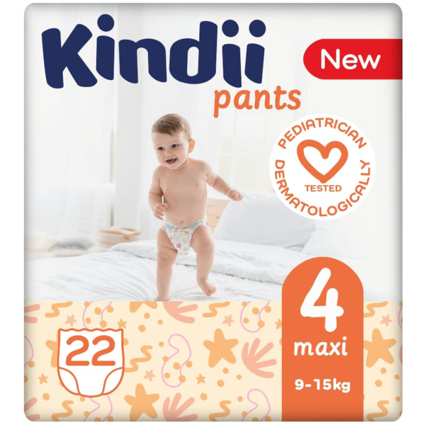 Подгузники-трусики Kindii Pants 4 (9-15 кг), 22 шт. - Pampik