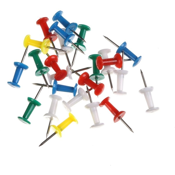 Набір пінів канцелярських Buromax Jobmax Кольорові 25 шт. (BM.5153) - Pampik - 2