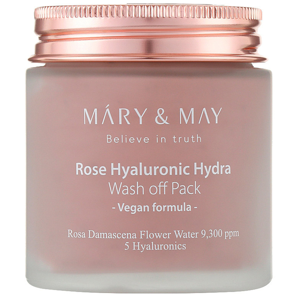 Зволожувальна глиняна маска Mary&May Rose Hyaluronic Hydra Wash off Pack 125 г (BT19972) - Pampik