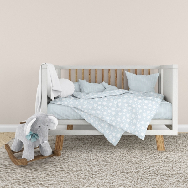 Комплект постільної білизни дитячий Home Line Зорі бязь світло-блакитний (183207) - Pampik