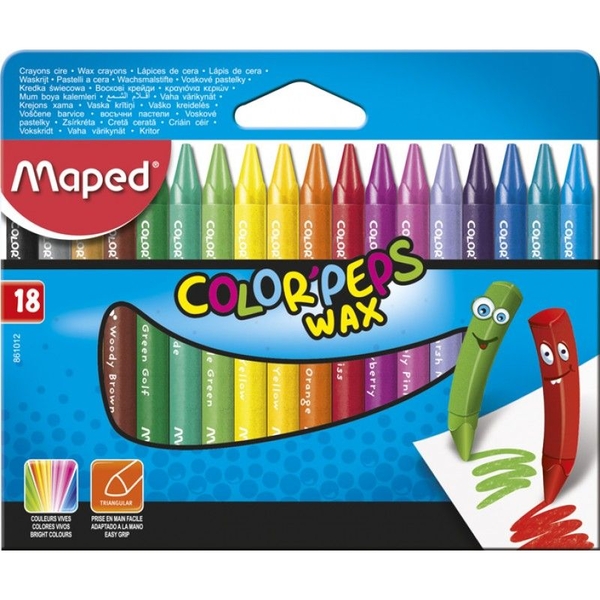 Крейда воскова Maped Color Peps Wax Crayons 18 шт. (MP.861012) - Pampik