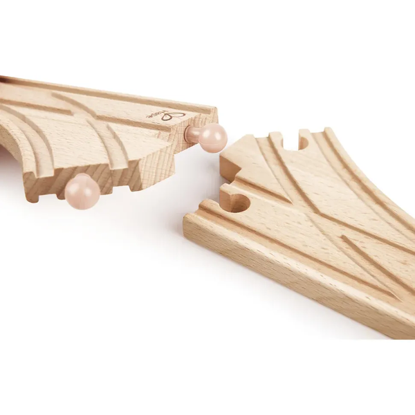 Набір для залізниці Hape Y-подібні рейки з перемикачем 2 шт. (E3781) - Pampik - 2