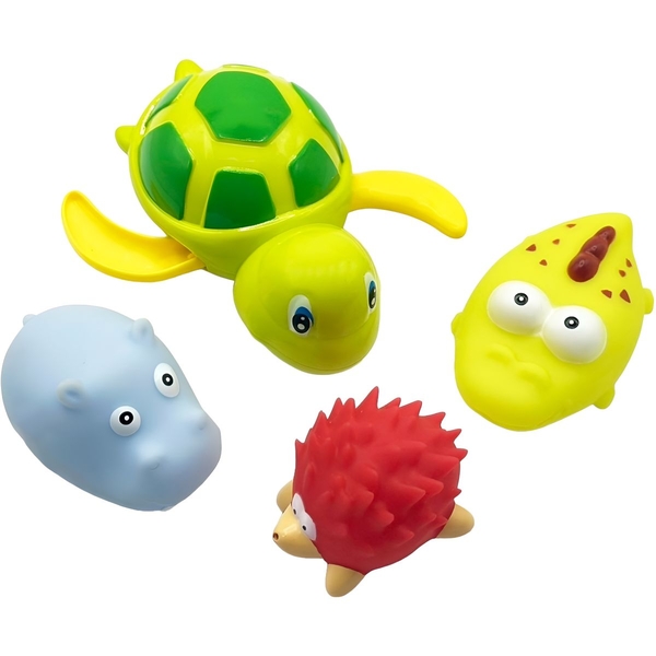 Набор игрушек для купания Bibi Toys Сачок жираф и 4 зверюшки (760790BT) - Pampik - 3
