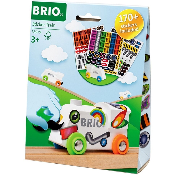 Локомотив Brio з наклейками (33979) - Pampik